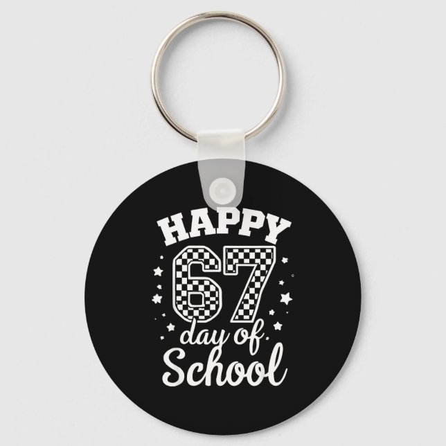 Happy 67th Day Of School Students Teacher Kids 100 Key Ring (Front)