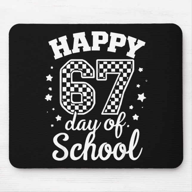 Happy 67th Day Of School Students Teacher Kids 100 Mouse Mat (Front)