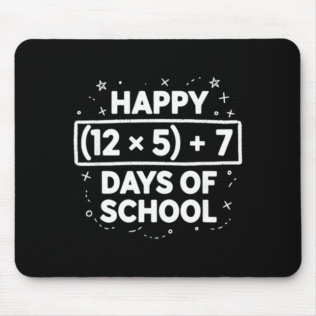 Happy 67th Day Of School Teacher Student Boys Girl Mouse Mat (Front)