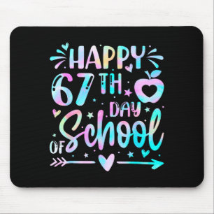 Happy 67th Day Of School Tie Dye Rainbow 67 Days S Mouse Mat