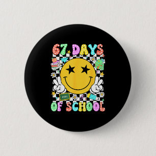 Happy 67th Day Of School Vibes Smile Face 67 Days 6 Cm Round Badge
