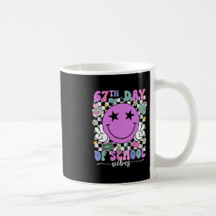 Happy 67th Day Of School Vibes Smile Face 67 Days Coffee Mug