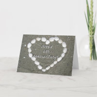 Happy 6th Anniversary Seashell heart greeting card