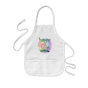 Happy 6th Birthday (roze) Kids Apron