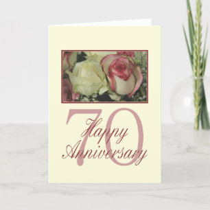 Happy 70th Anniversary roses Card