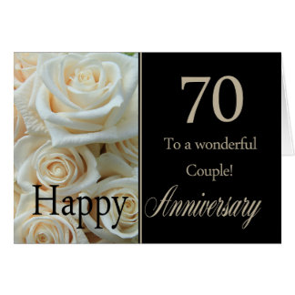 Happy 70th Anniversary  Greeting Cards Zazzle co uk