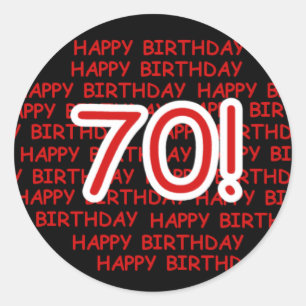 Happy 70th Birthday Classic Round Sticker
