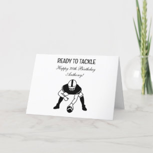 Happy 70th Birthday Football Sports Thank You Card