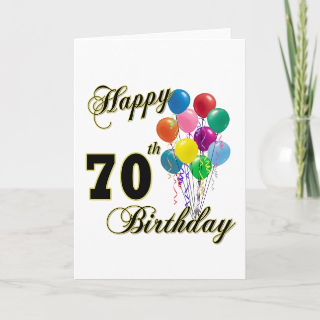 Happy 70th Birthday Gifts and Birthday Apparel Card (Front)