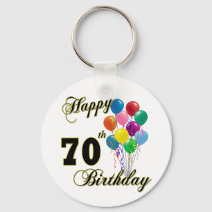 Happy 70th Birthday Gifts and Birthday Apparel Key Ring