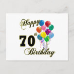 Happy 70th Birthday Gifts and Birthday Apparel Postcard<br><div class="desc">Happy 70th Birthday - Birthday design for a special 70th Birthday. Great for any 70 year old! Oh - Let us be the first to say,  "Happy Birthday"! Customise this design by adding a name or even move the image around!</div>