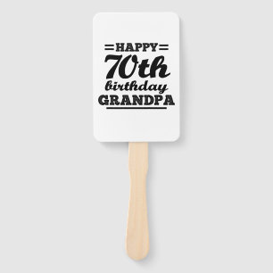 happy 70th birthday grandpa hand fan