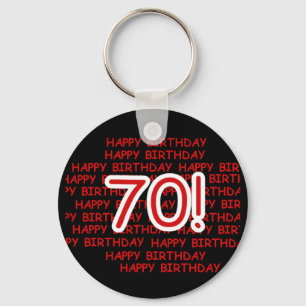 Happy 70th Birthday Key Ring