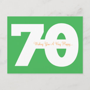 Happy 70th Birthday Milestone Postcards - in Green