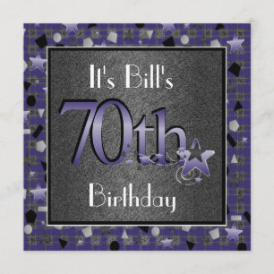 Happy 70th Birthday Party Invitation For Him