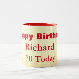 Happy 70th  Birthday Personalised Two-Tone Coffee Mug