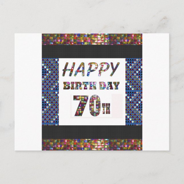 Happy 70th Birthday Postcard (Front)