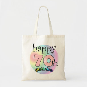 Happy 70th Birthday (roze) Tote Bag