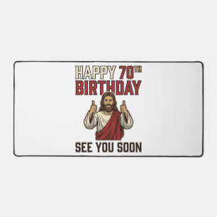 Happy 70th Birthday See You Soon Vintage Shirt Desk Mat
