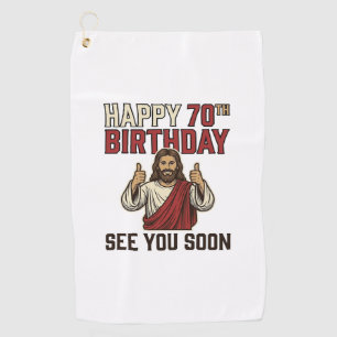 Happy 70th Birthday See You Soon Vintage Shirt Golf Towel