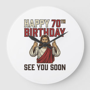 Happy 70th Birthday See You Soon Vintage Shirt Large Clock