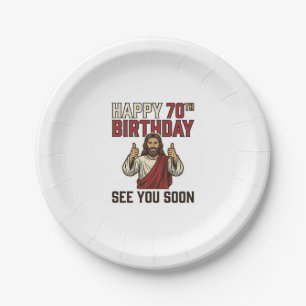 Happy 70th Birthday See You Soon Vintage Shirt Paper Plate