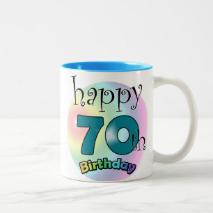 Happy 70th Birthday Two-Tone Coffee Mug