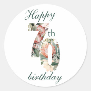 Happy 70th Round Sticker