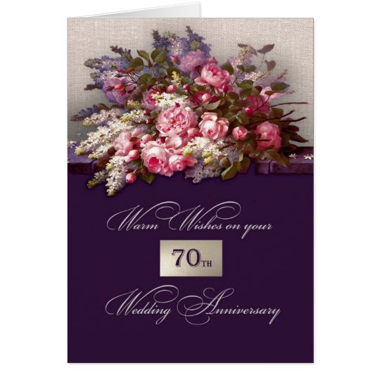 Happy 70th  Wedding  Anniversary  Greeting  Cards  Zazzle co uk 