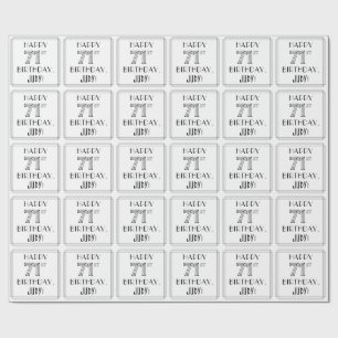 HAPPY 71ST BIRTHDAY; Art Deco Style; Custom Name Wrapping Paper