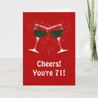Happy 71st Birthday Funny Wine Card