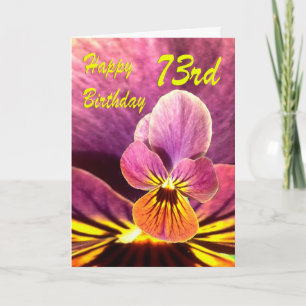 Happy 73rd Birthday Flower Pansy Card