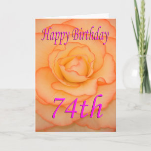 Happy 74th Birthday Flower Card