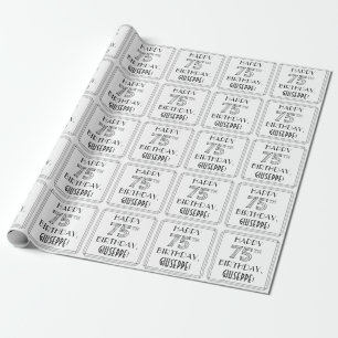 HAPPY 75TH BIRTHDAY; Art Deco Style; Custom Name Wrapping Paper