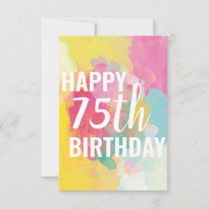Happy 75th Birthday Card ("Watercolour Gradients")