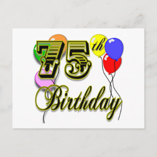 Happy 75th Birthday Celebration Postcard