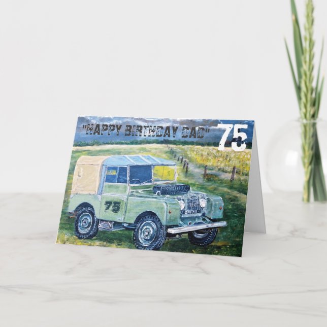 "Happy 75th Birthday Dad" 75 Card (Front)