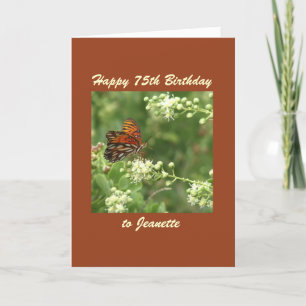 Happy 75th Birthday Greeting Card Butterfly Custom