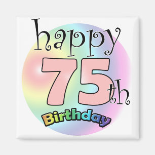 Happy 75th Birthday (roze) Magnet