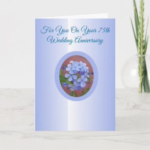 Happy 75th Wedding Anniversary Card Plumbago