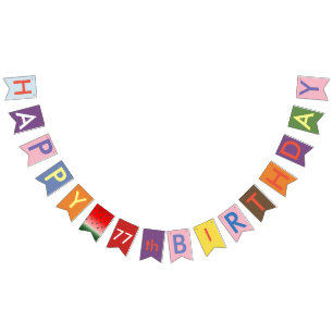 happy 77th birthday bunting flags