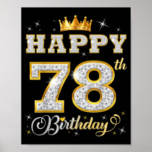 Happy 78th Birthday 78 Years Old Women Men Birthda Poster