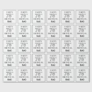 HAPPY 78TH BIRTHDAY; Art Deco Style; Custom Name Wrapping Paper