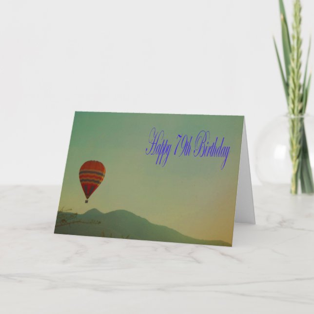 Happy 79th Birthday Hot Air Balloon Card (Front)