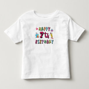 Happy 7th Birthday. 7 year old. Toddler T-Shirt