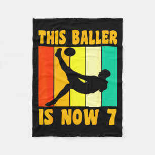 Happy 7th Birthday 7 Year Old Vintage Soccer 7th B Fleece Blanket