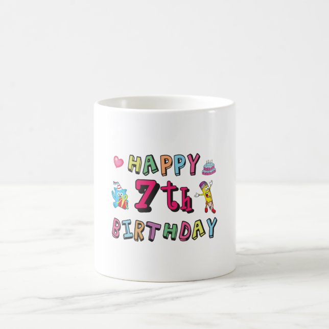 Happy 7th Birthday 7 year old wishes Coffee Mug (Center)