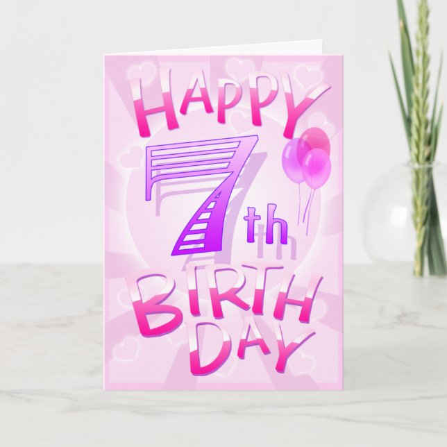 Happy 7th Birthday Card (Front)