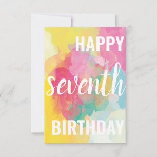 Happy 7th Birthday Card ("Watercolour Gradients")