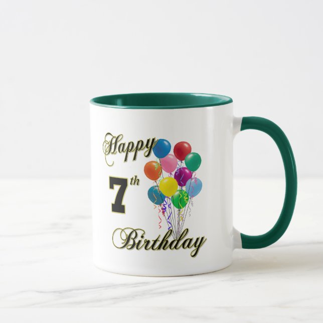Happy 7th Birthday Coffee Mugs and Cups (Right)